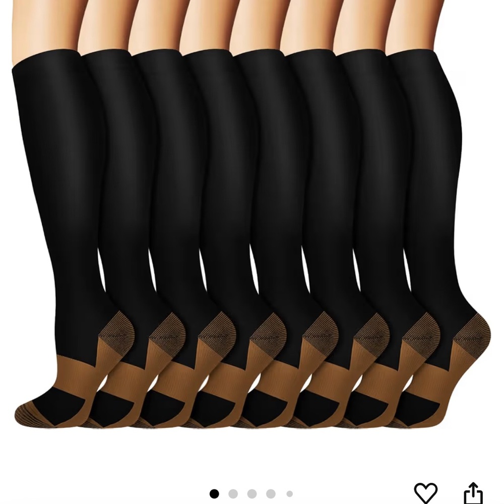 Black and Brown Men's Compression Socks 8 pairs